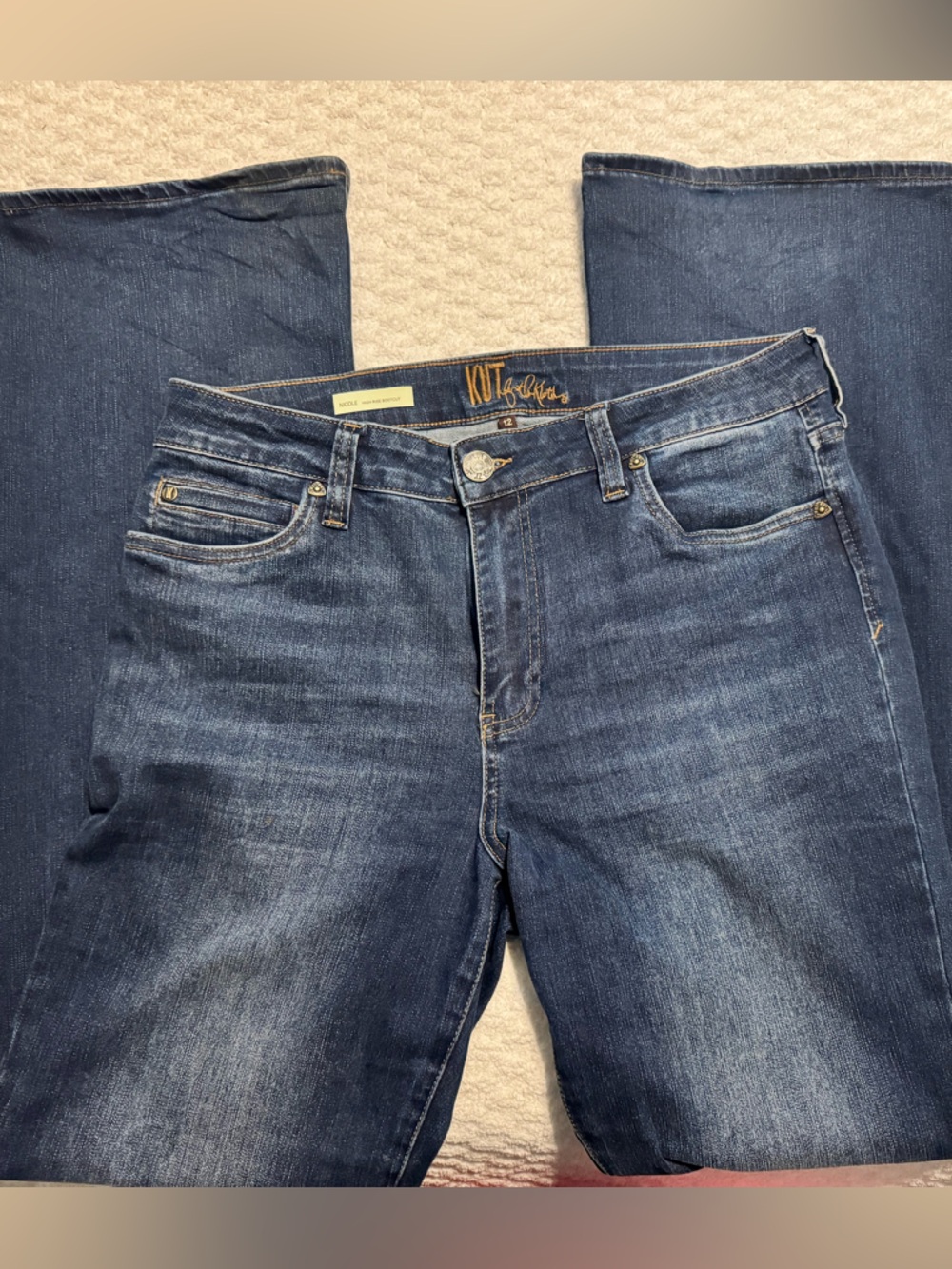 Kut from the Kloth Nicole high rise boot cut jeans